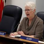 Rep. Louise Stutes, R-Kodiak and chair of the House Fisheries Committee, speaks during a meeting about transboundary mining on Tuesday, April 30, 2019. (Alex McCarthy | Juneau Empire)