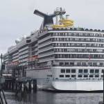 Passengers disembark from the cruise ship Carnival Legend at the South Franklin Dock on Wednesday, May 8, 2019. The company was cited for excess air pollution last year. (Michael Penn | Juneau Empire)                                Passengers disembark from the cruise ship Carnival Legend at the South Franklin Dock on Wednesday, May 8, 2019. The company was cited for excess air pollution last year. (Michael Penn | Juneau Empire)