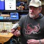 Rik Pruett talks about his work to bring smoked octopus to market at his Mendenhall Valley home on Friday, April 26, 2019. Pruitt said it has been a dream come true and something he has been working on for over 25 years. (Michael Penn | Juneau Empire)
