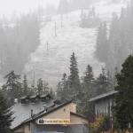 Fresh snow hits the lower slopes at the Eaglecrest Ski Area on Tuesday, Oct. 29, 2019. (Michael Penn | Juneau Empire)