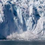A pillar of ice collapses and calves off of the Margerie glacier on May 27 in Glacier Bay. (Courtesy Photo | Steve Parker)
