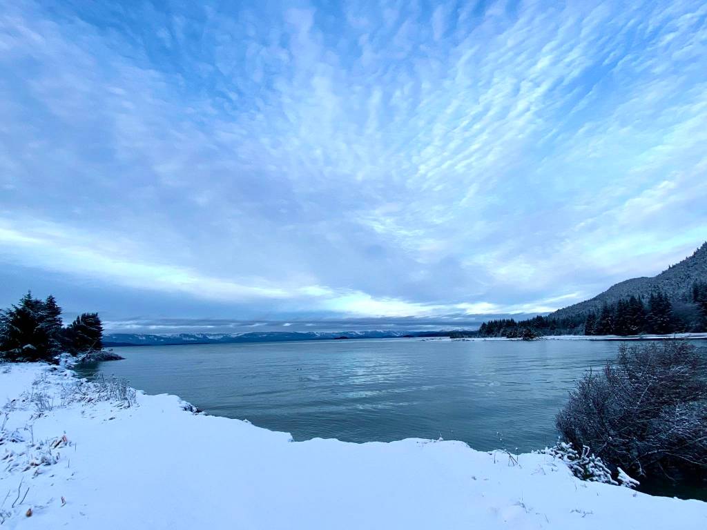 Streaking cloud formations hang over Eagle River as seen from the Boy Scout trail on Dec. 12. (Courtesy Photo / Denise Carroll)