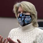 Sen. Lisa Murkowski, R-Alaska, speaks in an interview at the Empires offices in Juneau on Monday, Feb. 15, 2021. Murkowski said rare earth resources was an area Alaska could, and should, take advantage of. (Ben Hohenstatt / Juneau Empire)