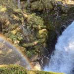 This photo shared on May 19, 2021, shows a rainbow forming near Sawmill Falls. (Courtesy Photo / Deborah Rudis)