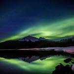 Aurora borealis can be seen over the Mendenhall River in this April 16 photo. (Courtesy Photo / Jack Beedle)
