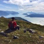 A friend enjoying the view from the top of West Peak (looking south), writes Bill Andrews of this Sept. 1 photo. (Courtesy Photo / Bill Andrews)