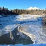 Freeze-up on the Mendenhall River with Mount McGinnis and Mount Stroller White in the background on Jan. 5. (Courtesy Photo / Denise Carroll)