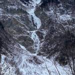 The steep craggy look of a Mt. Juneau avalanche chute seen from Basin Road on Feb. 2. (Courtesy Photo / Denise Carroll)