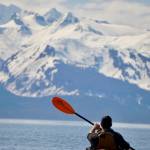 Close up of paddler Bill out at Sunshine Cove enjoying the mountains on May 6. (Courtesy Photo / Juliet Harrison)