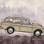 Washboard roads form on dry, unpaved road surfaces, of which there are many in Alaska. (Illustration by Liza McElroy)
