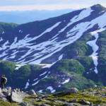 The authors wife hikes along a 15-mile alpine trail. The two split the trek into two days. (Photo by Jeff Lund)