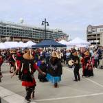 Alaska Native dancers perform during the Maritime Festival on May 4 at Elizabeth Peratrovich Plaza, located in an area between the Marine Parking Garage and Taku Dock formerly known as the Archipelago Property. Among the projects proposed using Marine Passenger Fees is an Archipelago Museum in the undeveloped space that was originally proposed several years ago. (Mark Sabbatini / Juneau Empire)