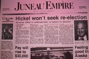 The front page of the Juneau Empire on Aug. 16, 1994. (Mark Sabbatini / Juneau Empire)