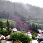 Homes in Ketchikan are damaged by a landslide on Sunday. (Ketchikan Gateway Borough photo)