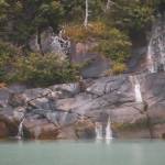 Waterfalls in Taku Inlet are seen during a boat excursion Tuesday by participants in the third annual Transboundary Mining Conference. Waters in the inlet are among those in Southeast Alaska of concern to tribes and other entities due to the impacts of mining in Canada in areas that flow into the waterways. (Jasz Garrett/ Juneau Empire)