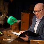Roblin Davis rehearses Thursday evening for Love Letters at McPhetres Hall. (Photo by Max Rosen)
