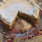 Pumpkin cheesecake with a pecan crust being served. (Photo by Patty Schied)