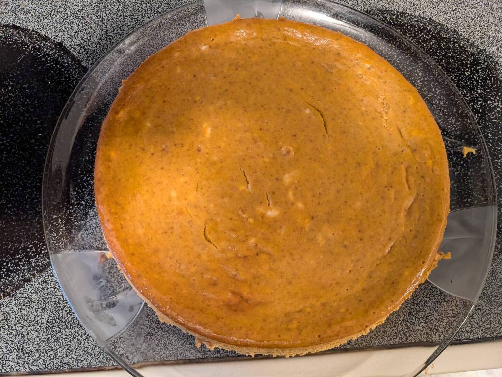 The base of pumpkin cheesecake, ready for topping. (Photo by Patty Schied)