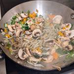Stir-frying vegetables for Chinese-style fried rice. (Photo by Patty Schied)