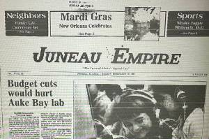The front page of the Juneau Empire on Feb. 19, 1985. (Mark Sabbatini / Juneau Empire)
