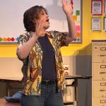 Kristen Rankin rehearses the opening scene from The Thanksgiving Play on Thursday night at Perseverance Theatre. (Photo by Molly Johnson)