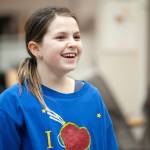 Nora DeSlover at a rehearsal of Necessary Nonsense, a Theater Alaska production debuting Friday. (Photo courtesy of Theatre Alaska)