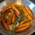 Braised carrots with garlic and thyme, freshly cooked. (Photo by Patty Schied)