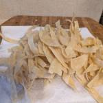 Tortilla strips after frying. (Photo by Patty Schied)