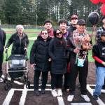 Juneau-Douglas High School: Yadaa.at Kalé senior JJ McCormick and family and friends are honored during the Crimson Bears’ baseball senior night against Ketchikan on Saturday at Adair-Kennedy Memorial Park. (Klas Stolpe / Juneau Empire)