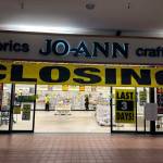 Arts and crafts retailer advertises sales for its final days of operation at the Nugget Mall on Saturday, May 24, 2025. (Mark Sabbatini / Juneau Empire)