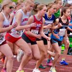 Juneau-Douglas High School: Yadaa.at Kalé senior Ida Meyer starts the Division I girls 1,600 meters during the 2025 ASAA/First Bank Alaska State Track & Field Championships on Saturday at Anchorages Dimond High School. (Klas Stolpe / Juneau Empire)