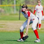 Juneau-Douglas High School: Yadaa.at Kalé junior Gwen Nizich readies for action during Fridays 9-8 loss to Dimond in the 2025 ASAA/First National Bank Alaska DI Softball State Tournament at Anchorages Cartee Fields. (Photo courtesy JDHS softball)