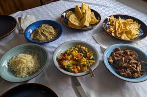 Chicken tacos with mango salsa. (Photo by Patty Schied)