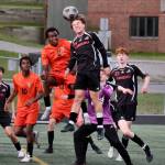 Kai Ciambor, a 2025 graduate of Juneau-Douglas High School: Yadaa.at Kalé, in action against West Anchorage during the ASAA Division I Soccer State Championships at Colony High School on May 30. Ciambor was selected the Gatorade Alaska Boys Soccer Player of the Year on Thursday. (Klas Stolpe / Juneau Empire)