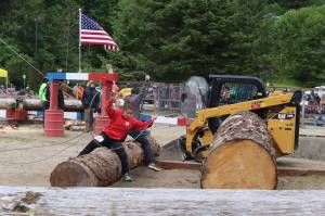 Youths compete in a choker setter race during last years Juneau Gold Rush Days at Savikko Park on Sunday, June 23, 2024. (Mark Sabbatini / Juneau Empire file photo)