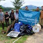 Photo courtesy of Seacoast Indigenous Guardians Network
Hoonah Alaska Youth Stewards Crew are photographed at Seacoast Indigenous Guardians Network trash cleanup.