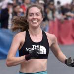 Anchorage's Klaire Rhodes, 27, wins the women's race at the Mount Marathon Race on July 4, 2025, in Seward, Alaska. (Photo by Jeff Helminiak/Peninsula Clarion)