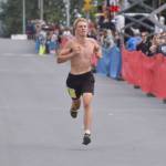Anchorages Vebjorn Flagstad, 17, wins the junior boys race at the Mount Marathon Race on July 4, 2025, in Seward, Alaska. (Photo by Jeff Helminiak/Peninsula Clarion)