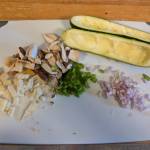 Ingredients for stuff zucchini boats are prepped. (Photo by Patty Schied)