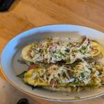 Stuffed zucchini boats are ready to be baked. (Photo by Patty Schied)