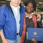 Lew Shapiro poses with Josie Sam in 2012 after she earned her masters degree at the University of Alaska Fairbanks. (Photo courtesy of Josie Sam)