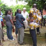 Lew Shapiro, in white hat, inspects a potential water system repair project in Ghana on July 5, 2010. Photo by Josie Sam.