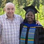 Lew Shapiro poses with Josie Sam in 2016 after she earned her Ph.D. degree at the University of Alaska Fairbanks. (Photo courtesy of Josie Sam)