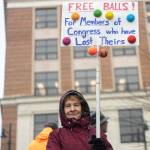 Kristy Totten holds a handmade sign during an anti-ICE protest at the Dimond Courthouse plaza on Jan. 29, 2026. I believe in the power of the people, and the more people we can gather together, the more effect well have on our senators and members of Congress, Totten said. Im here to support my neighbors. (Chloe Anderson/Juneau Empire)