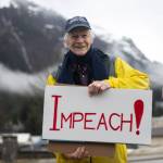 Local activist Ben Muse worked with Juneau for Democracy to organize a discussion between community members and Senate staff at Senator Lisa Murkowskis Juneau office on Feb. 4, 2026. (Chloe Anderson/Juneau Empire)
