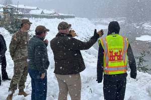 The City and Borough of Juneau welcomed officials last week as they toured Mendenhall Valley to gain first-hand understanding of the annual threat of glacial lake outburst flooding. (City and Borough of Juneau/Facebook)